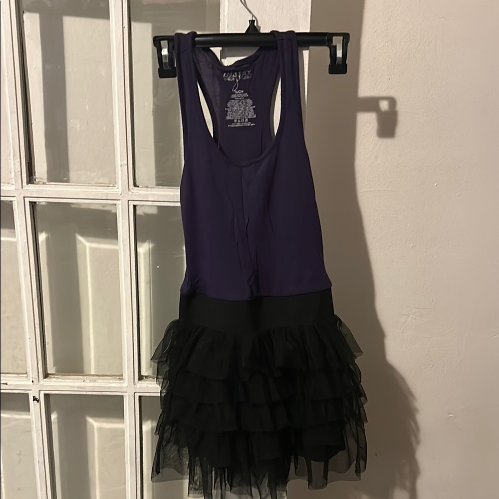 Miley Cyrus max azria Purple and Black Dress